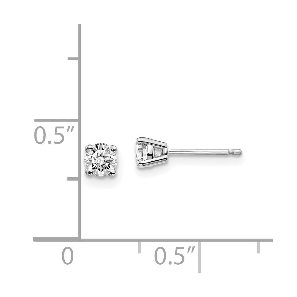 14K White .30ct I1 J-K Diamond Push-on Stud Earrings