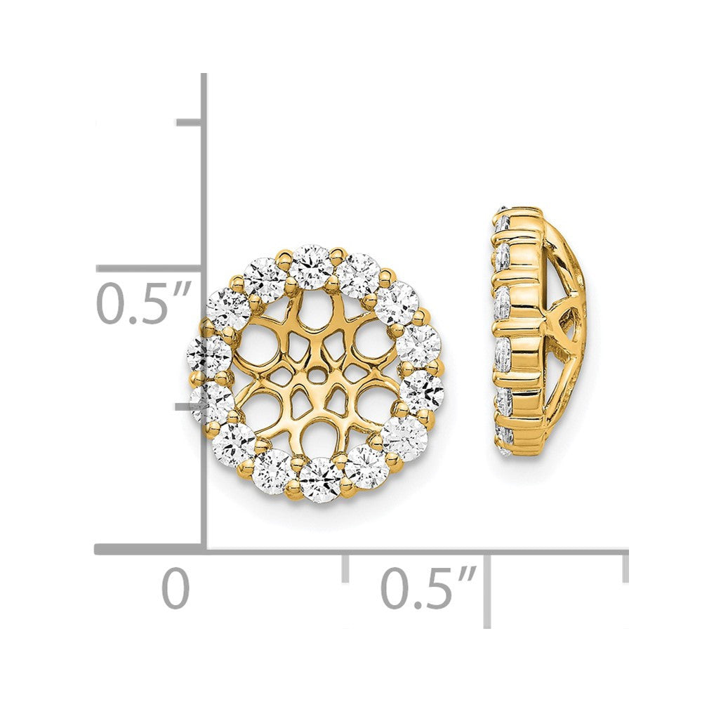 14k Yellow Gold Diamond Earring Jackets
