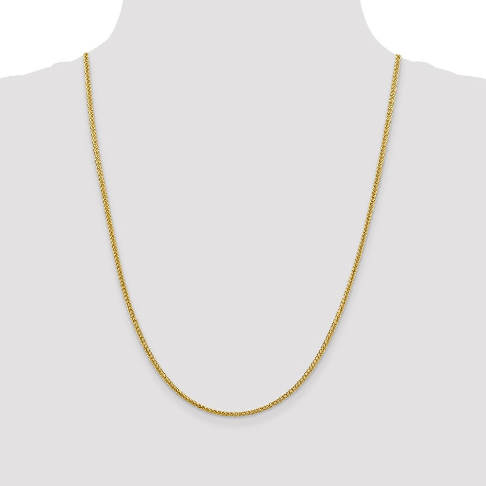 14k Yellow Gold 2.35mm Semi-Solid 3-Wire Wheat Chain Necklace 24"