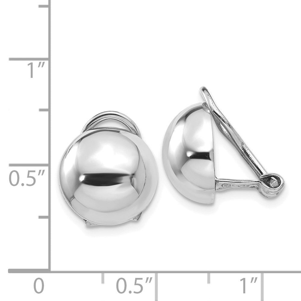 14k White Gold Polished Non-pierced Back Stud Earrings