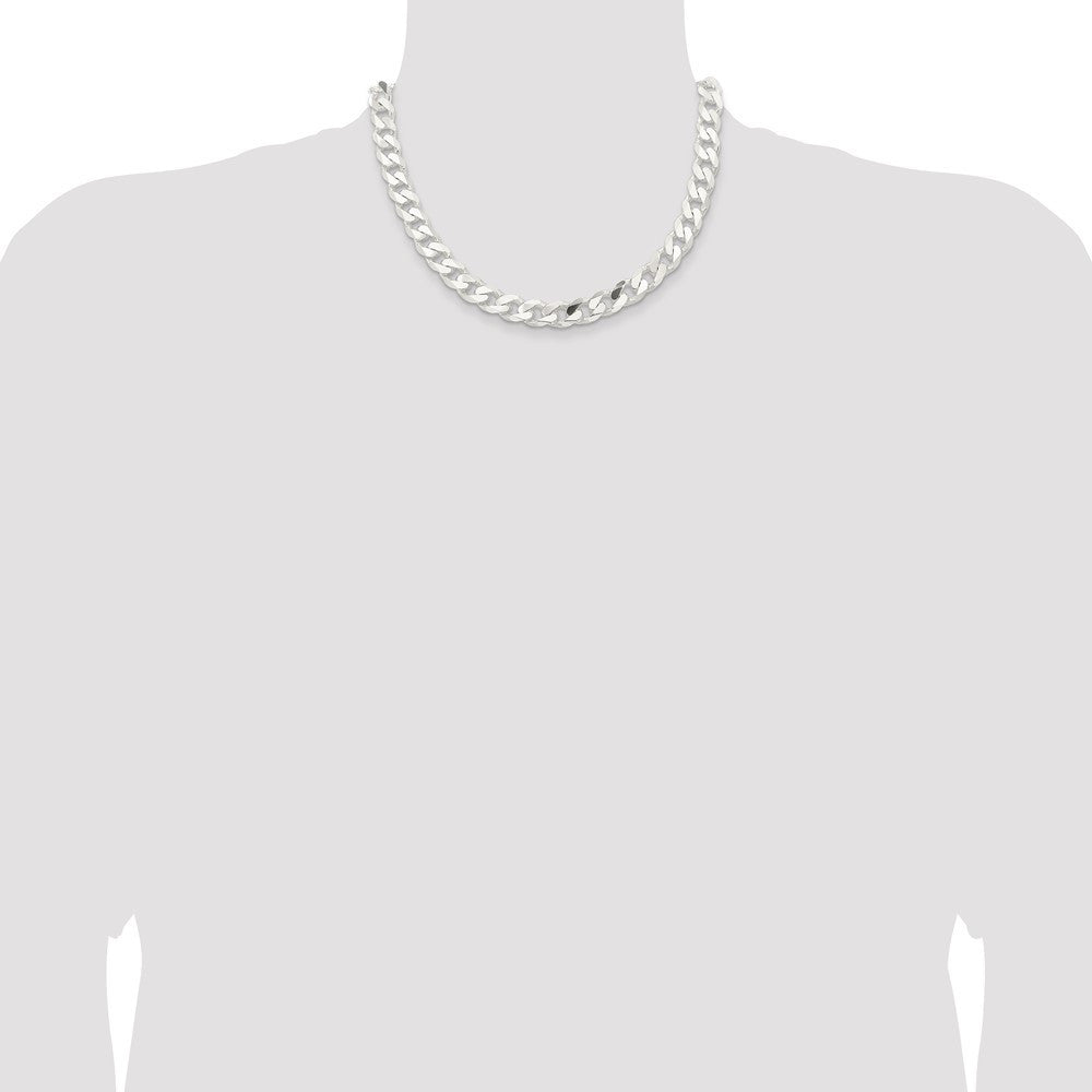 Sterling Silver 11mm Curb Chain Necklace 18"