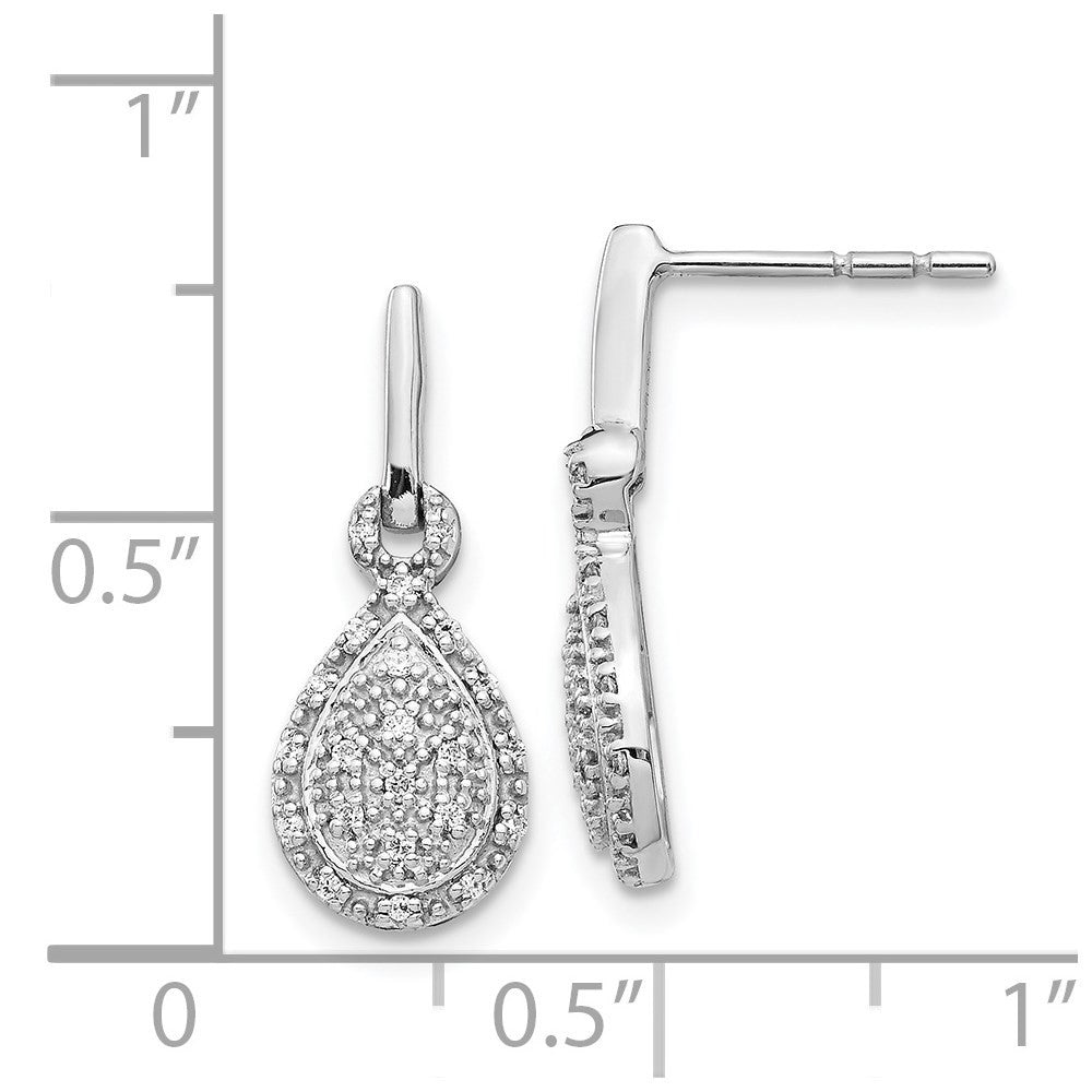 14k White Gold Diamond Teardrop Drop & Dangle Earrings