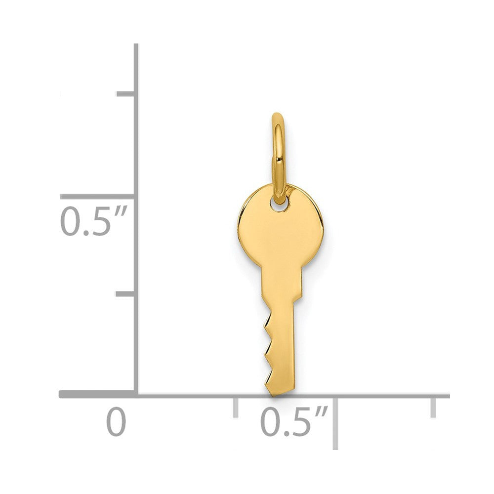 14k Yellow Gold Polished Key Charm Pendant