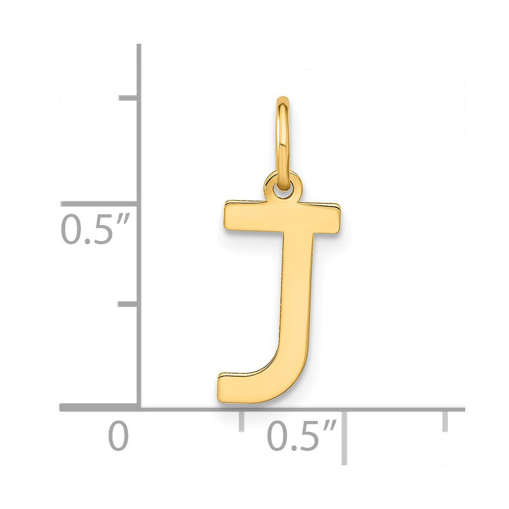 14k Yellow Gold Letter J Initial Pendant