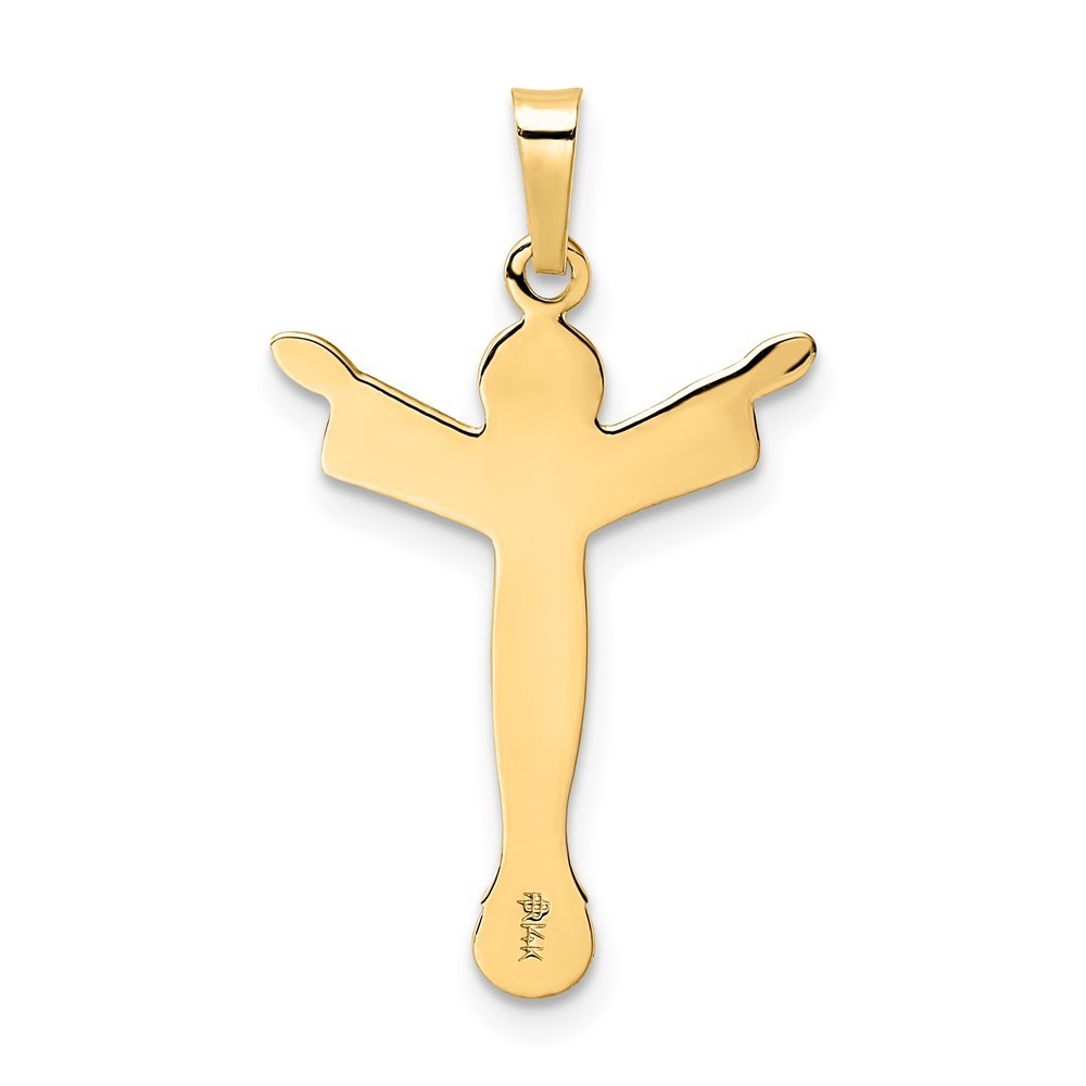 14k Yellow Gold Polished Solid Risen Christ Pendant