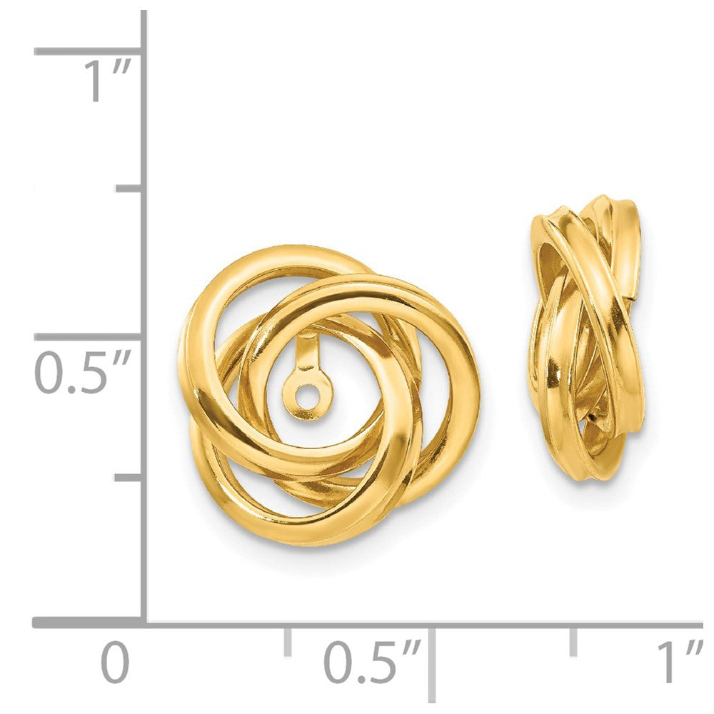 14k Yellow Gold Polished Love Knot Earring Jackets