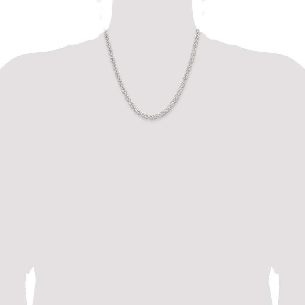 Sterling Silver 4.75mm Rounded Byzantine Chain Necklace 20"