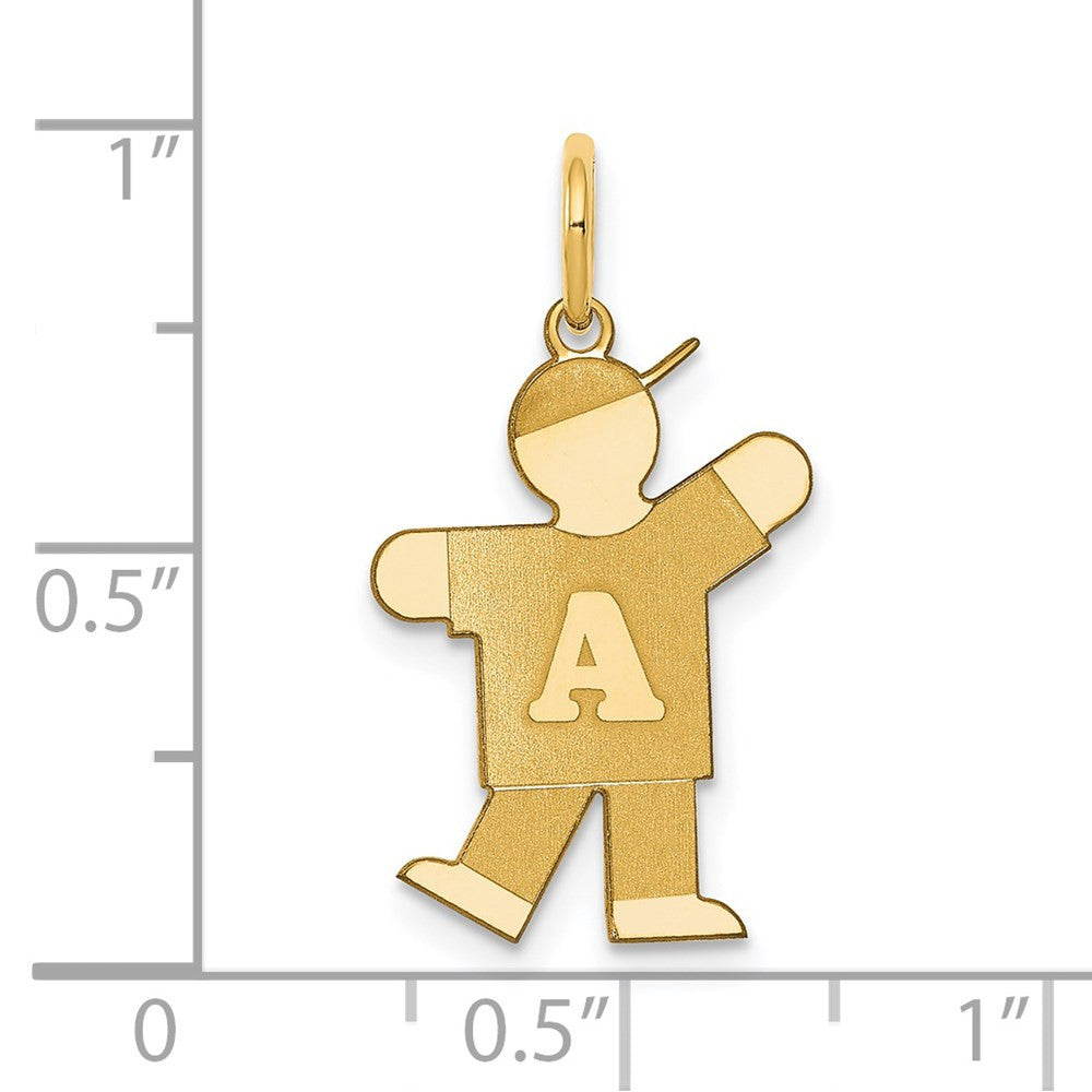 14k Yellow Gold Kid Charm Pendant