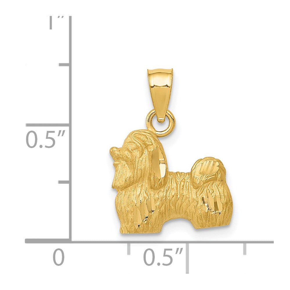 14k Yellow Gold Diamond-cut Shih Tzu Pendant