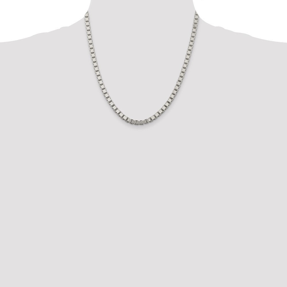 Sterling Silver 4.5mm Box Chain Necklace 20"