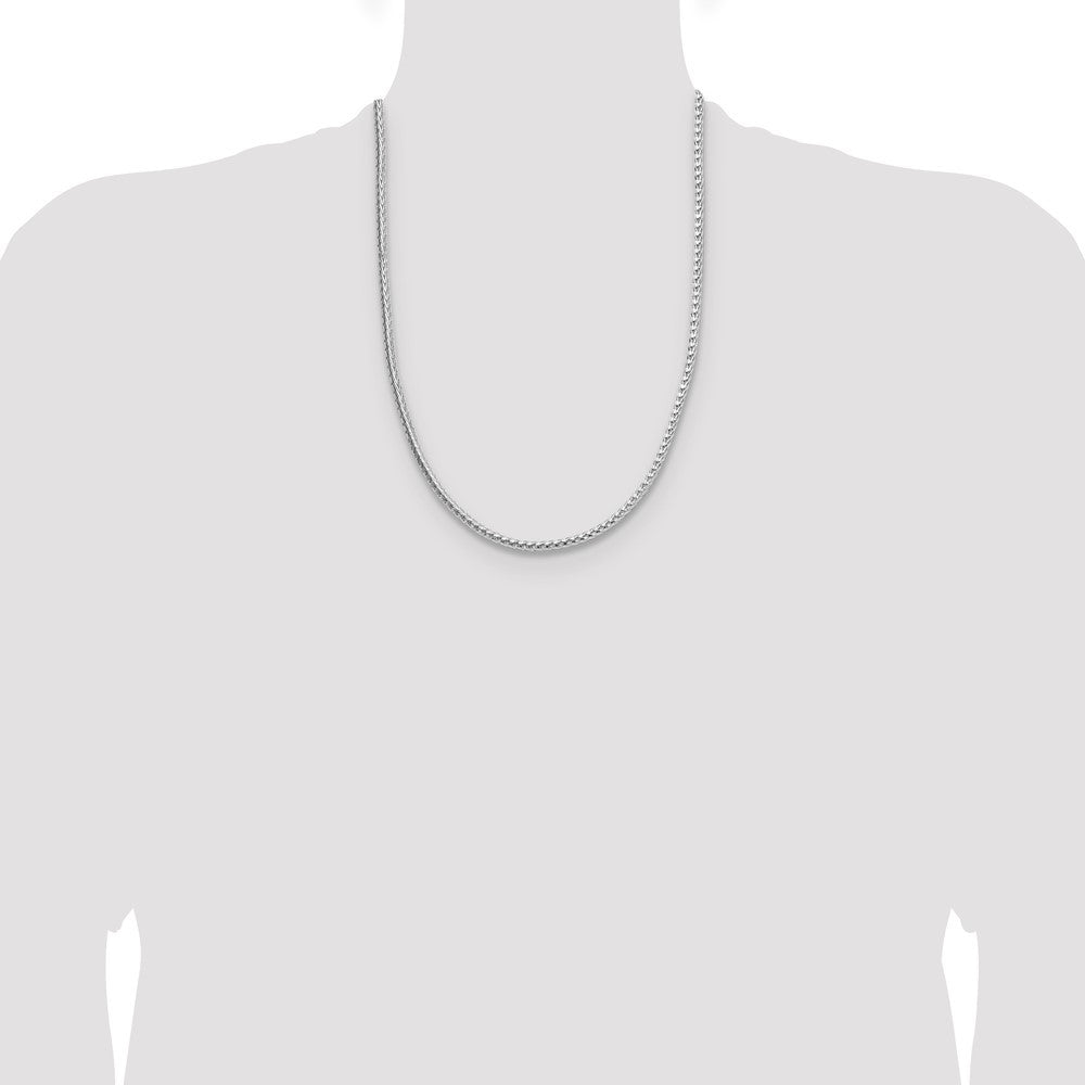 Sterling Silver 3.8mm Diamond-cut Round Franco Chain Necklace 24"