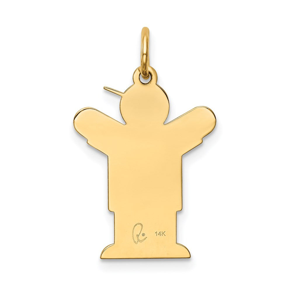 14k Yellow Gold Kid Charm Pendant