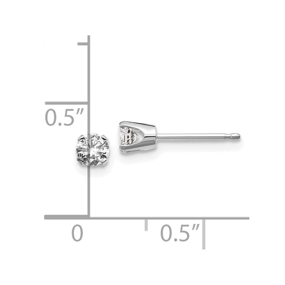 14K White .30ct I2 K-L Diamond Push-on Stud Earrings