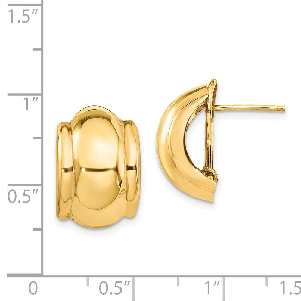 14k Yellow Gold Polished Fancy Omega Back Stud Earrings