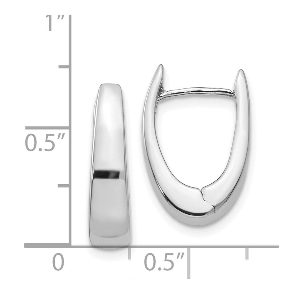 14k White Gold Hinged Hoop Earrings