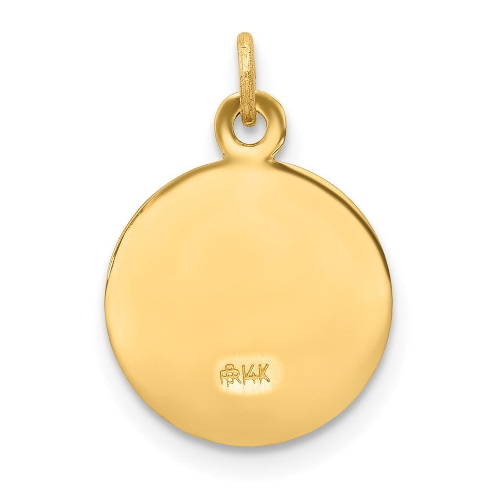 14k Yellow Gold First Communion Medal Charm Pendant
