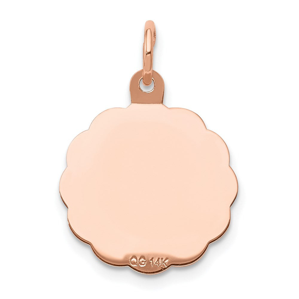 14k Rose Gold Baptism Charm Pendant