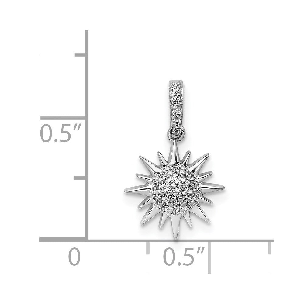 14k White Gold 1/10ct. Diamond Fancy Sun/Star Pendant