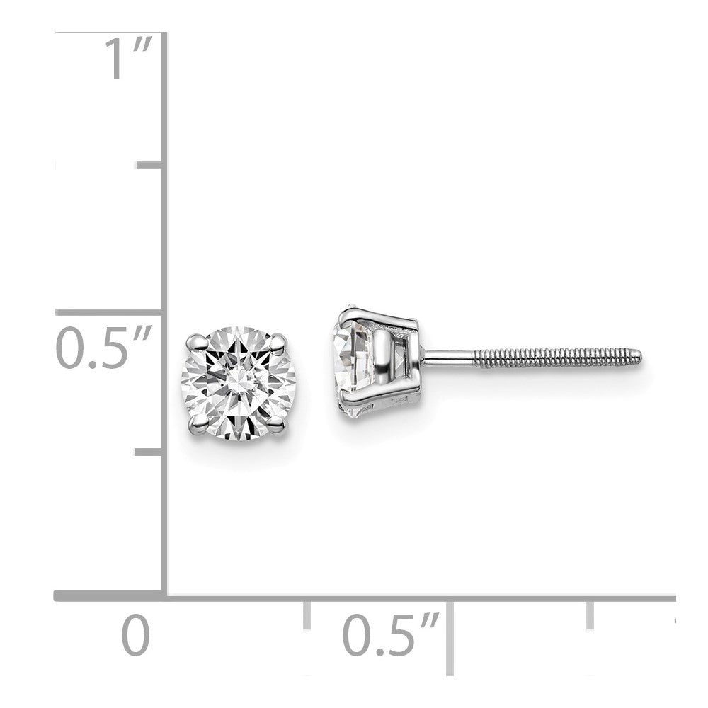 14k White Gold 1.00ct SI3 G-I Diamond Stud Thread on/off Earrings