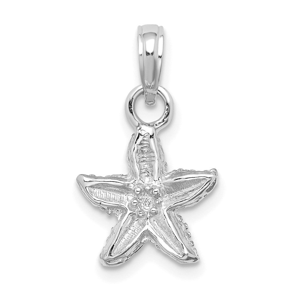 14k White Gold Starfish Charm Pendant