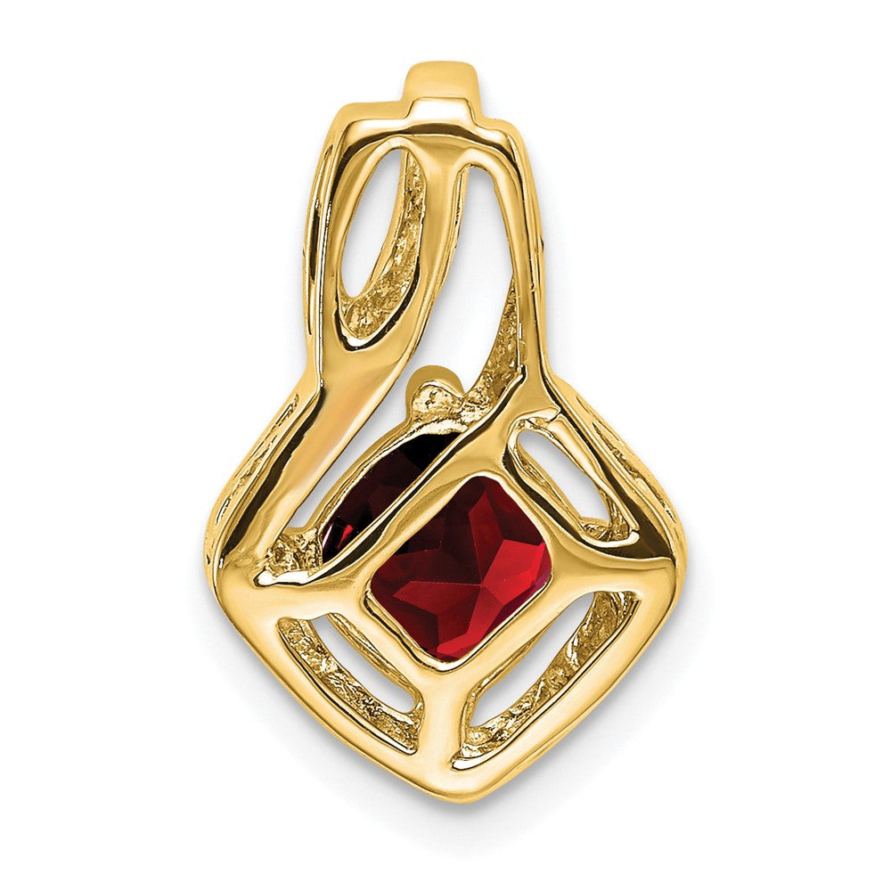 14k Yellow Gold Garnet and Diamond Pendant