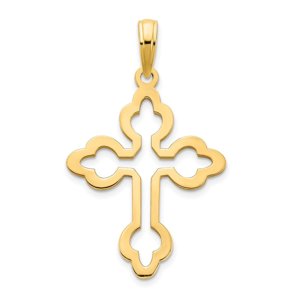14k Yellow Gold Cross Charm Pendant