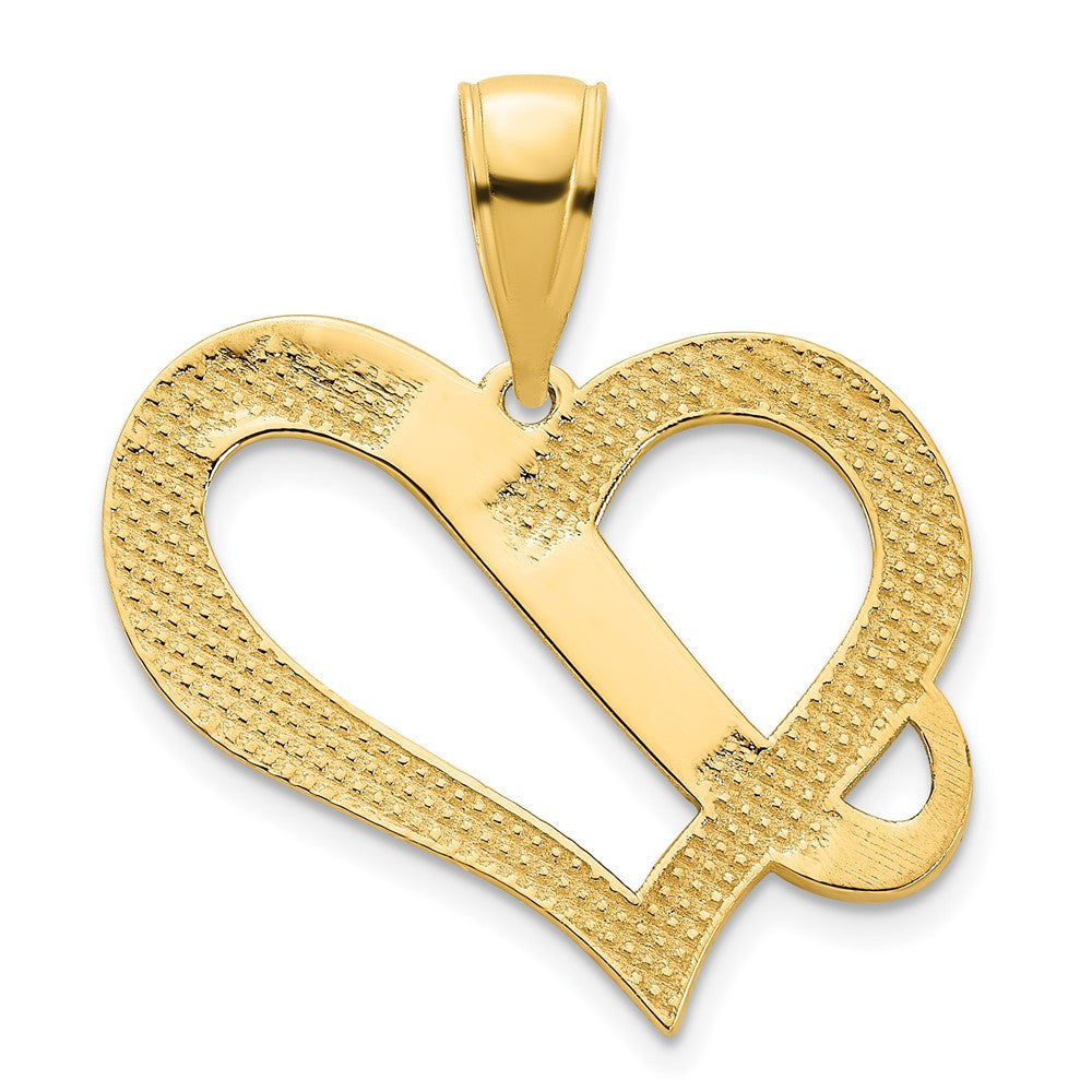 14k Yellow Gold Fancy Heart Pendant