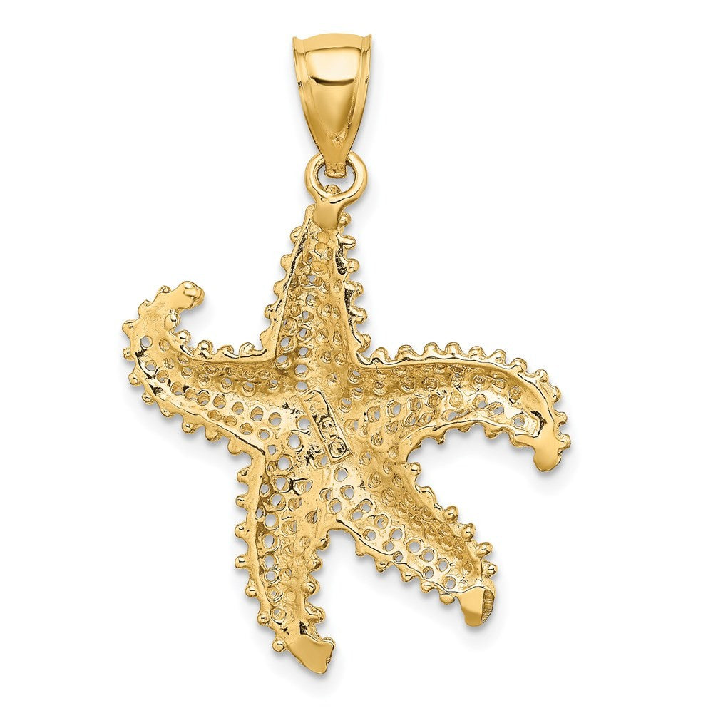 14k Yellow Gold Starfish Pierced Charm Pendant