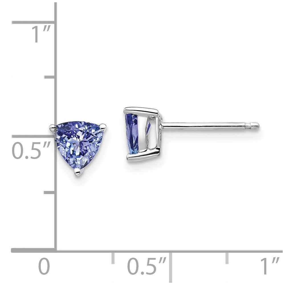 14k White Gold Trillion Tanzanite Stud Earrings