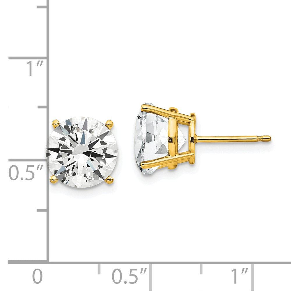 14k Yellow Gold 9mm Cubic Zirconia Stud Earrings