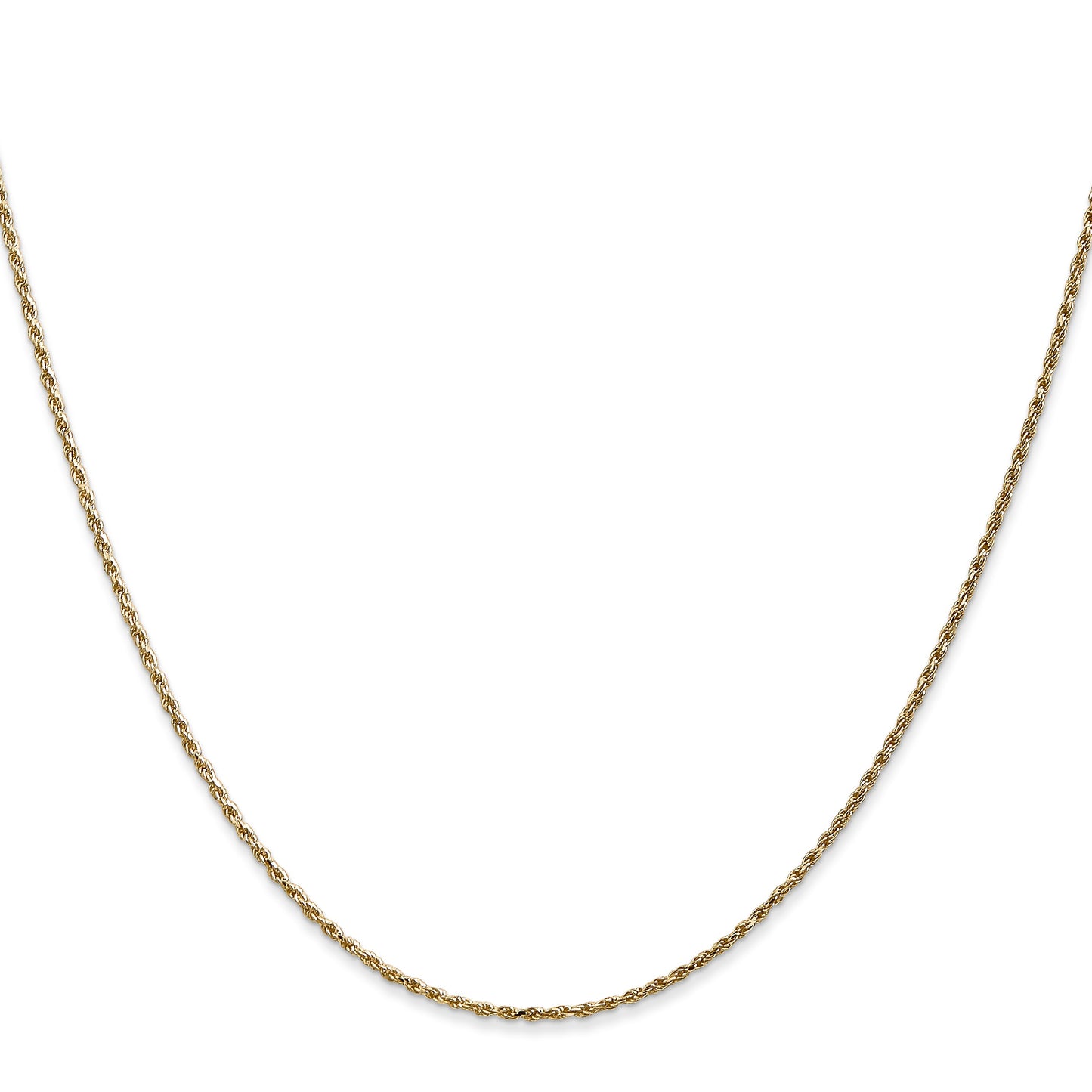 14K 22 inch 1.15mm Diamond-cut Machine Made Rope with Lobster Clasp Chain