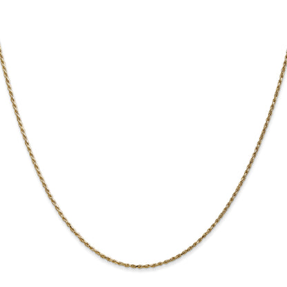 14K 22 inch 1.15mm Diamond-cut Machine Made Rope with Lobster Clasp Chain