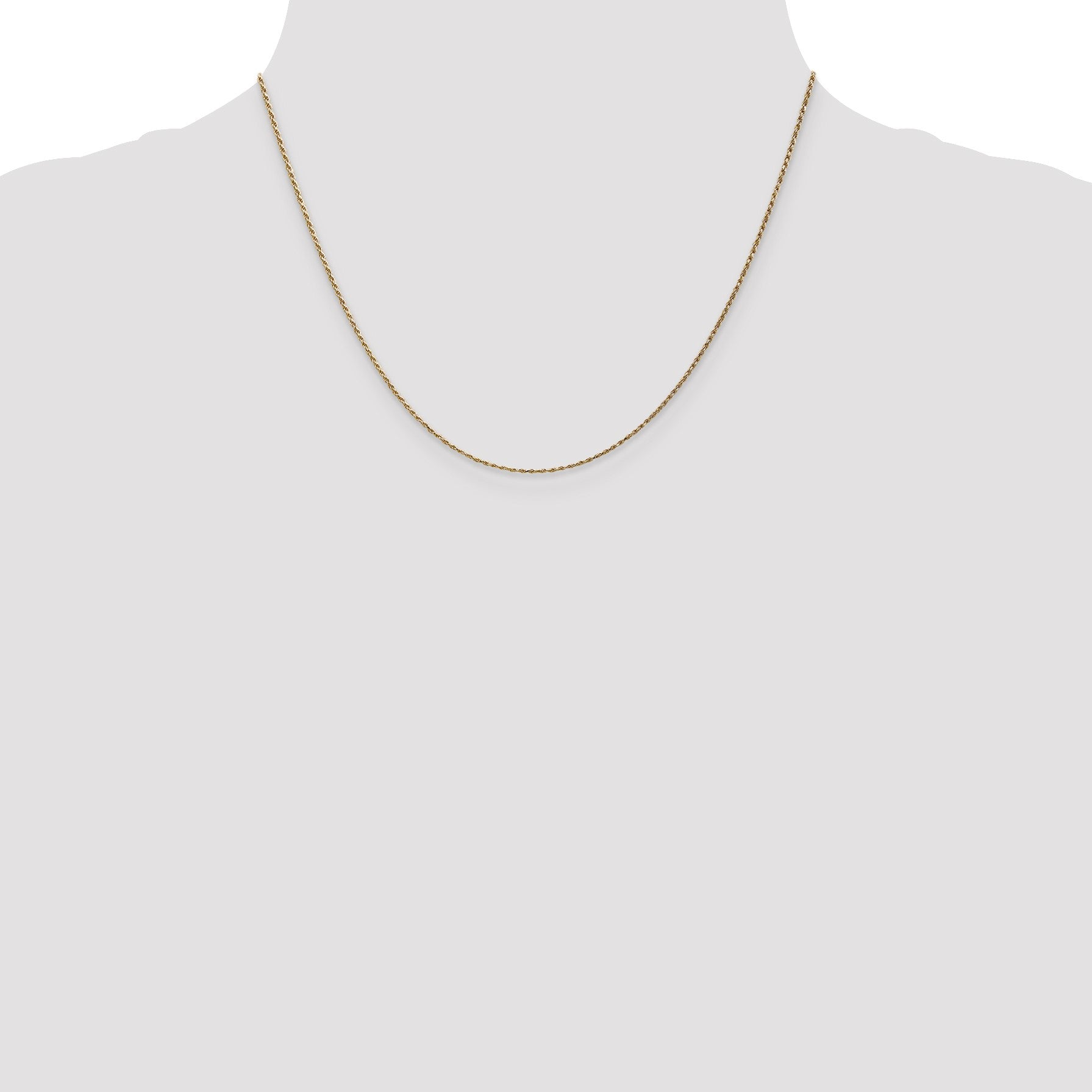 14K 18 inch 1.15mm Diamond-cut Machine Made Rope with Lobster Clasp Chain