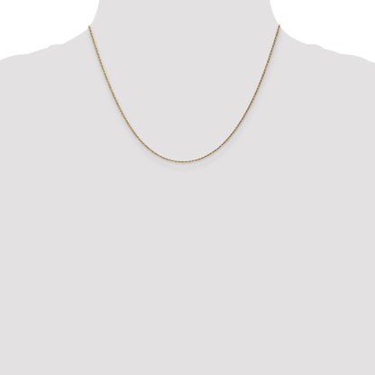 14K 18 inch 1.15mm Diamond-cut Machine Made Rope with Lobster Clasp Chain