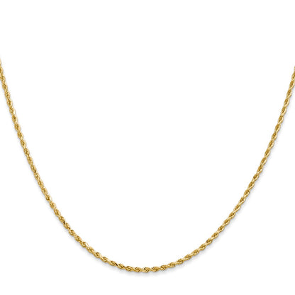 14K 14 inch 1.5mm Diamond-cut Rope with Lobster Clasp Chain