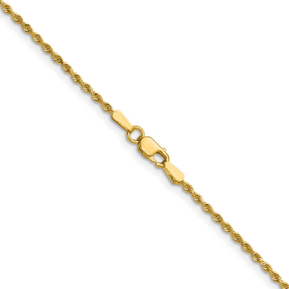 14K 20inch 1.5mm Diamond-cut Rope with Lobster Clasp Chain