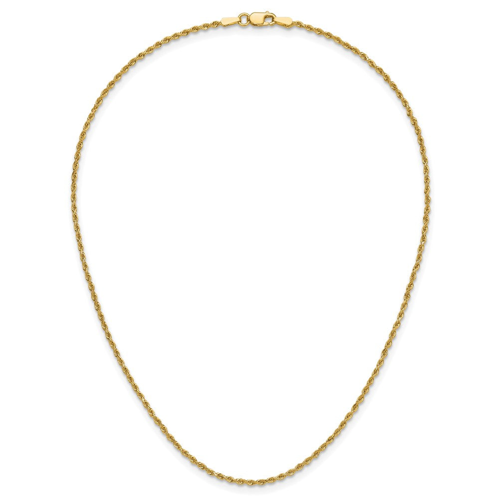 14K 14 inch 1.5mm Diamond-cut Rope with Lobster Clasp Chain