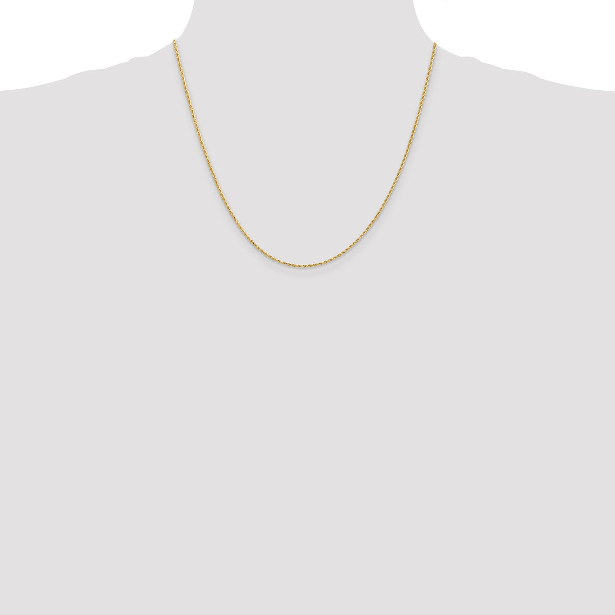 14K 20inch 1.5mm Diamond-cut Rope with Lobster Clasp Chain