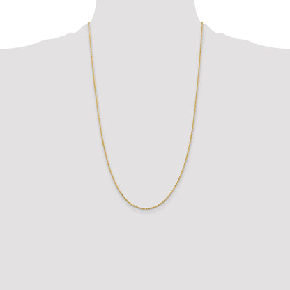 14K 26 inch 1.5mm Diamond-cut Rope with Lobster Clasp Chain