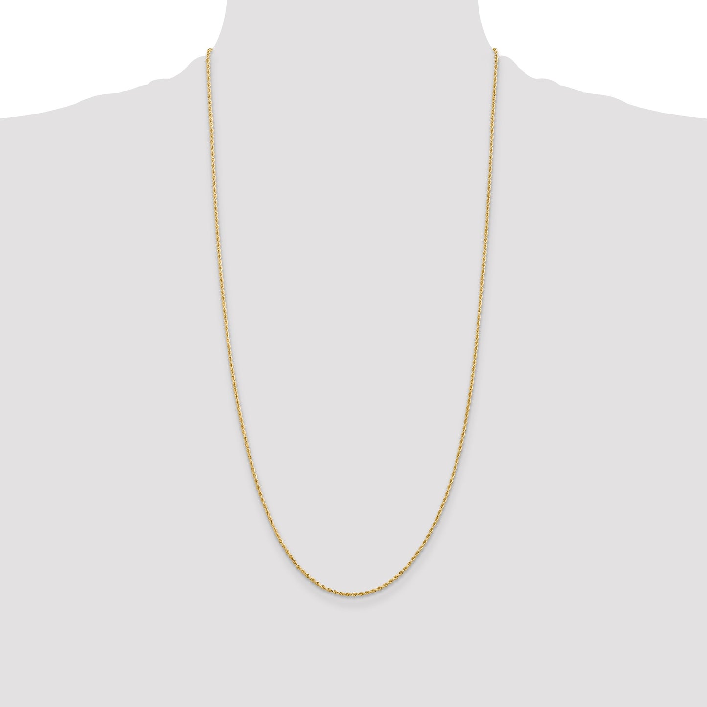 14K 28 inch 1.5mm Diamond-cut Rope with Lobster Clasp Chain