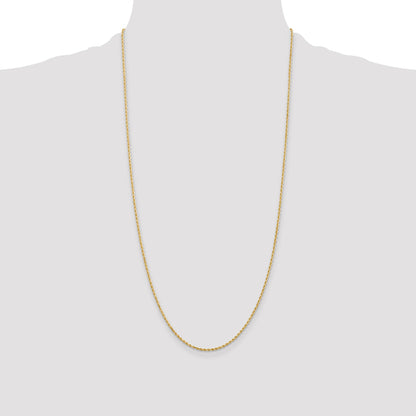 14K 28 inch 1.5mm Diamond-cut Rope with Lobster Clasp Chain