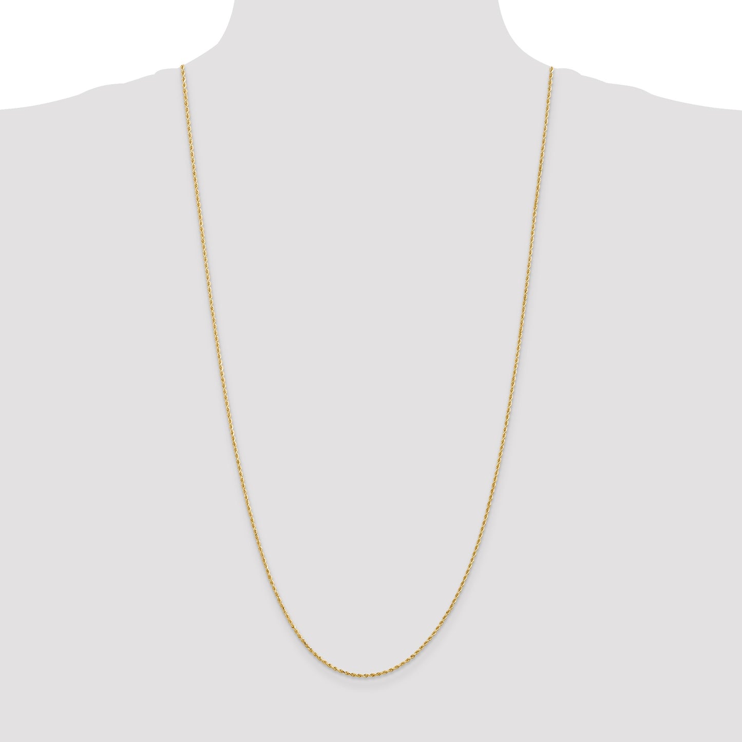14K 30 inch 1.5mm Diamond-cut Rope with Lobster Clasp Chain