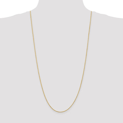 14K 30 inch 1.5mm Diamond-cut Rope with Lobster Clasp Chain