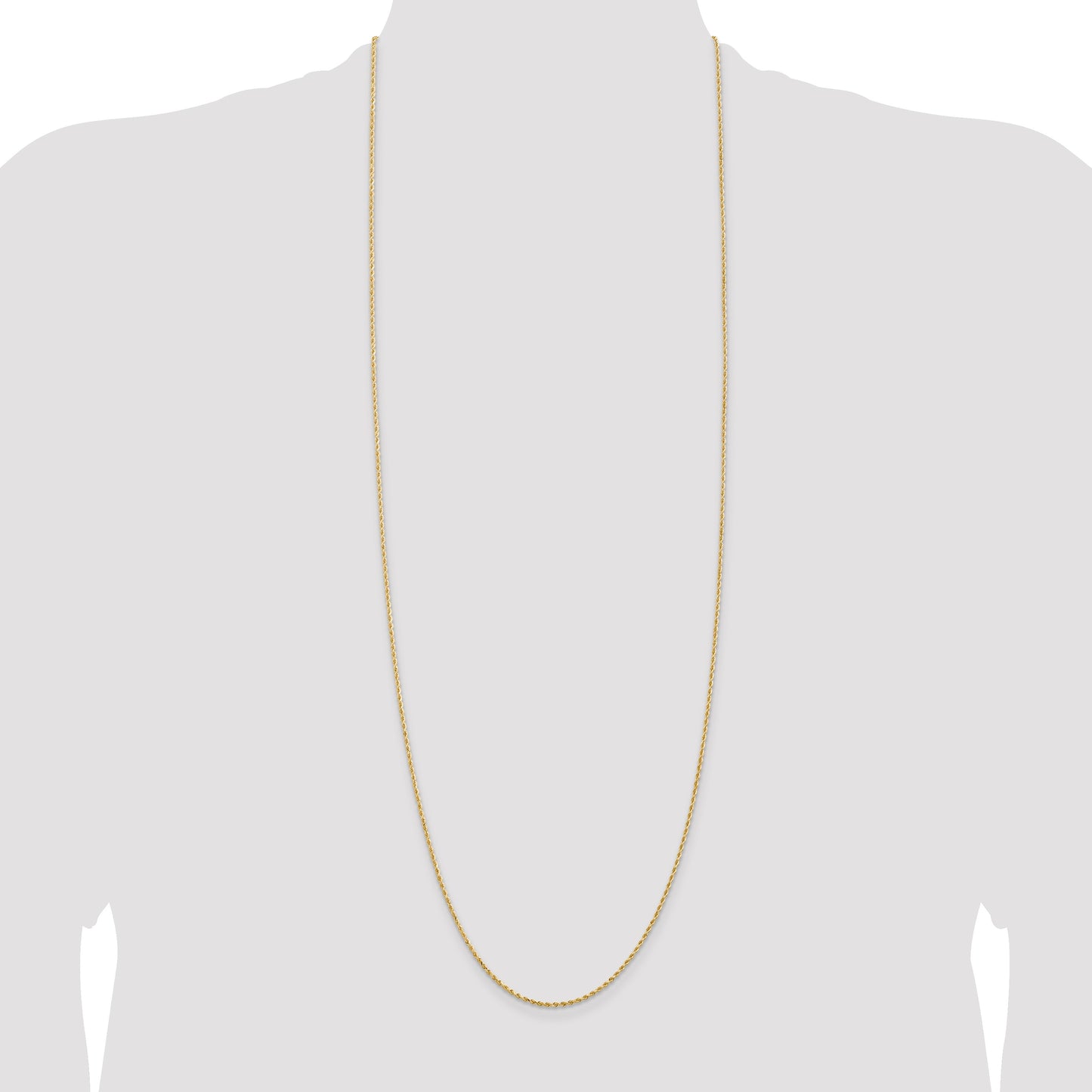 14K 36 inch 1.5mm Diamond-cut Rope with Lobster Clasp Chain
