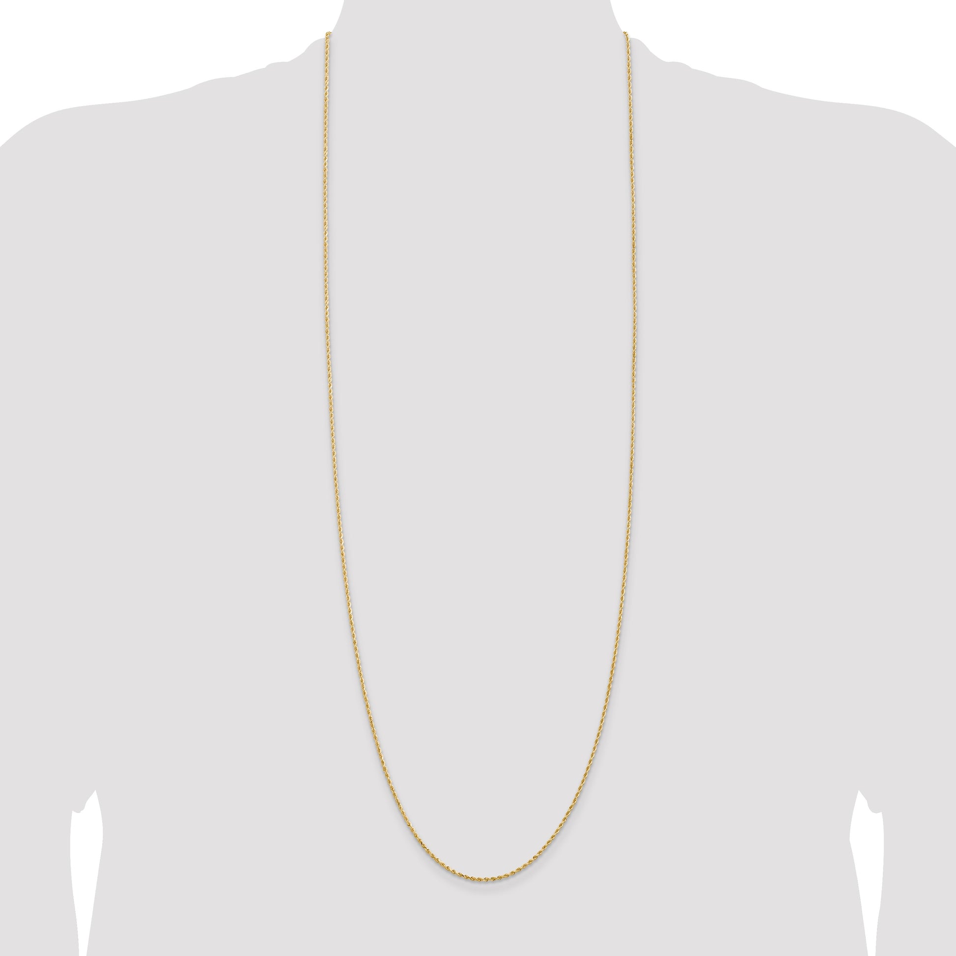 14K 36 inch 1.5mm Diamond-cut Rope with Lobster Clasp Chain