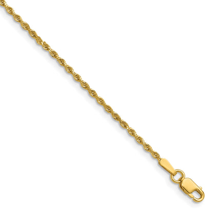 14K 30 inch 1.5mm Diamond-cut Rope with Lobster Clasp Chain