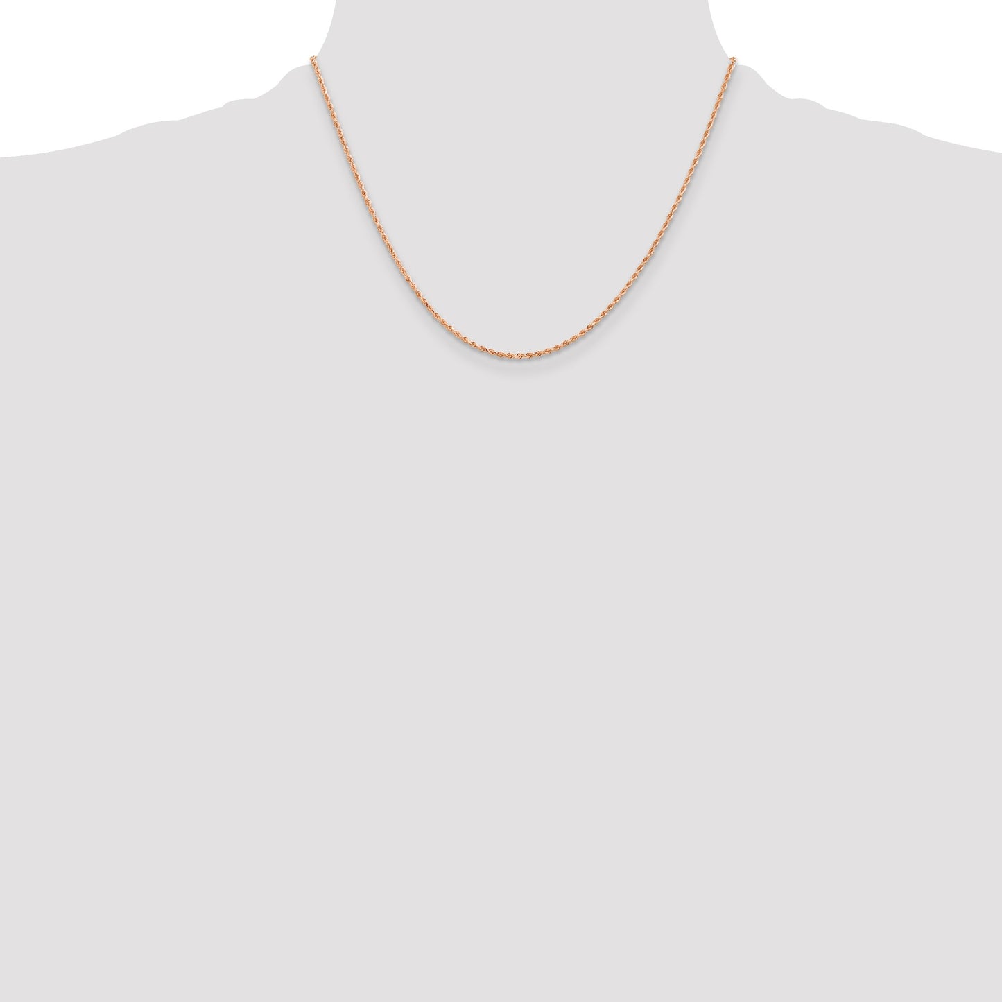 14K Rose Gold 18 inch 1.5mm Diamond-cut Rope with Lobster Clasp Chain