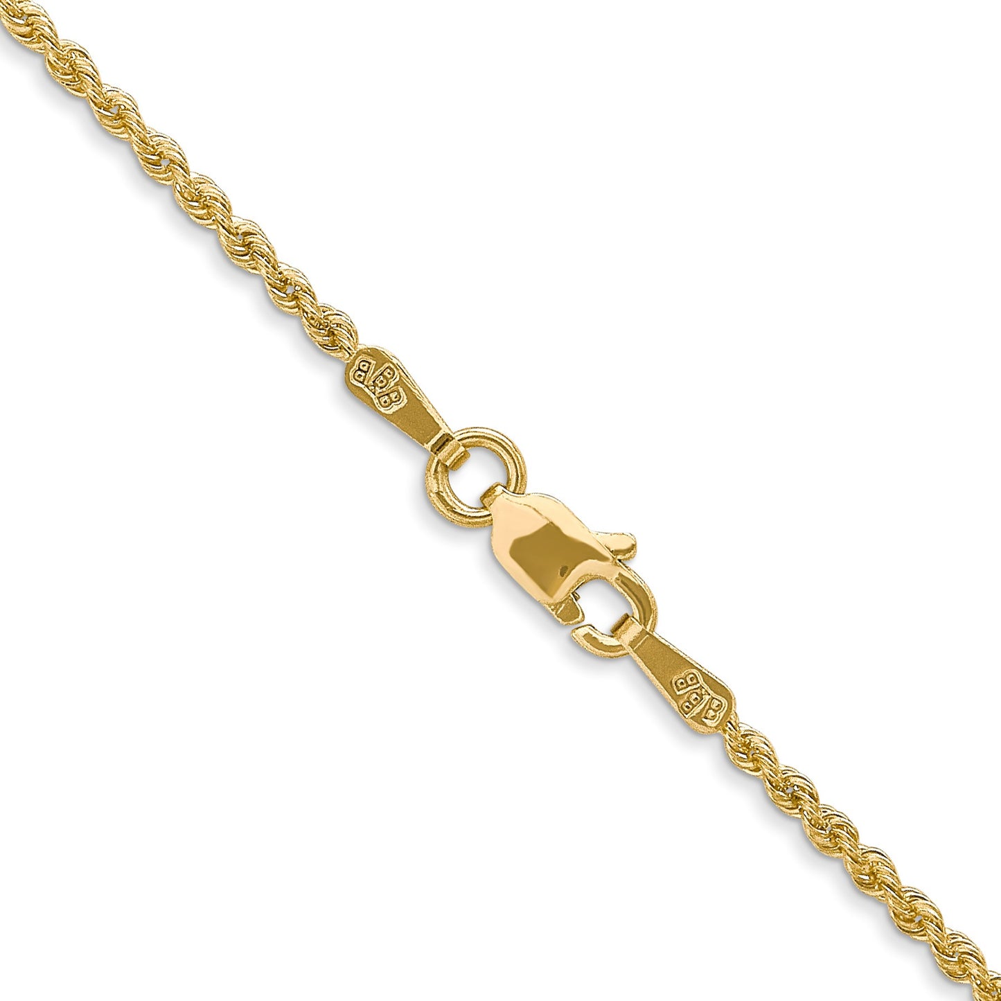 14K 22 inch 1.5mm Regular Rope with Lobster Clasp Chain