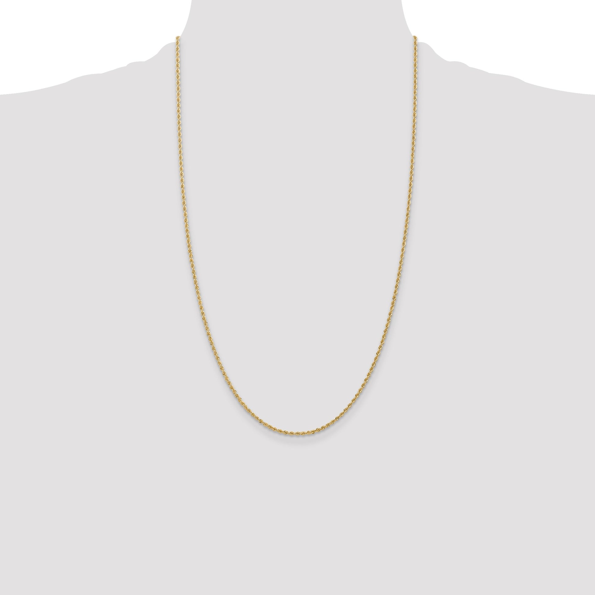 14K 26 inch 1.5mm Regular Rope with Lobster Clasp Chain
