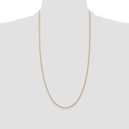 14K 28 inch 1.5mm Regular Rope with Lobster Clasp Chain